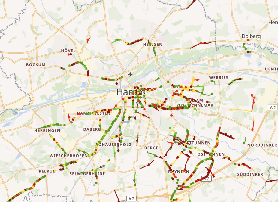 Verteilung Überholvorgänge