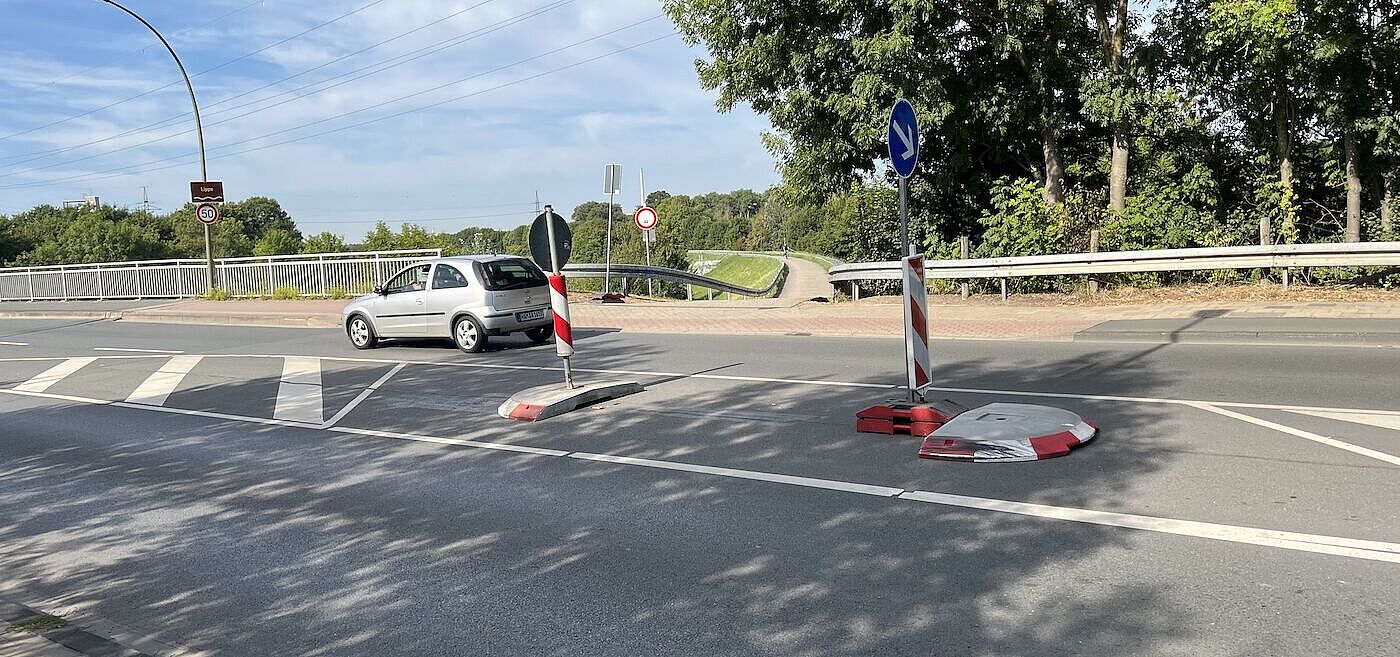 Temporäre Überquerungshilfe Römerstraße